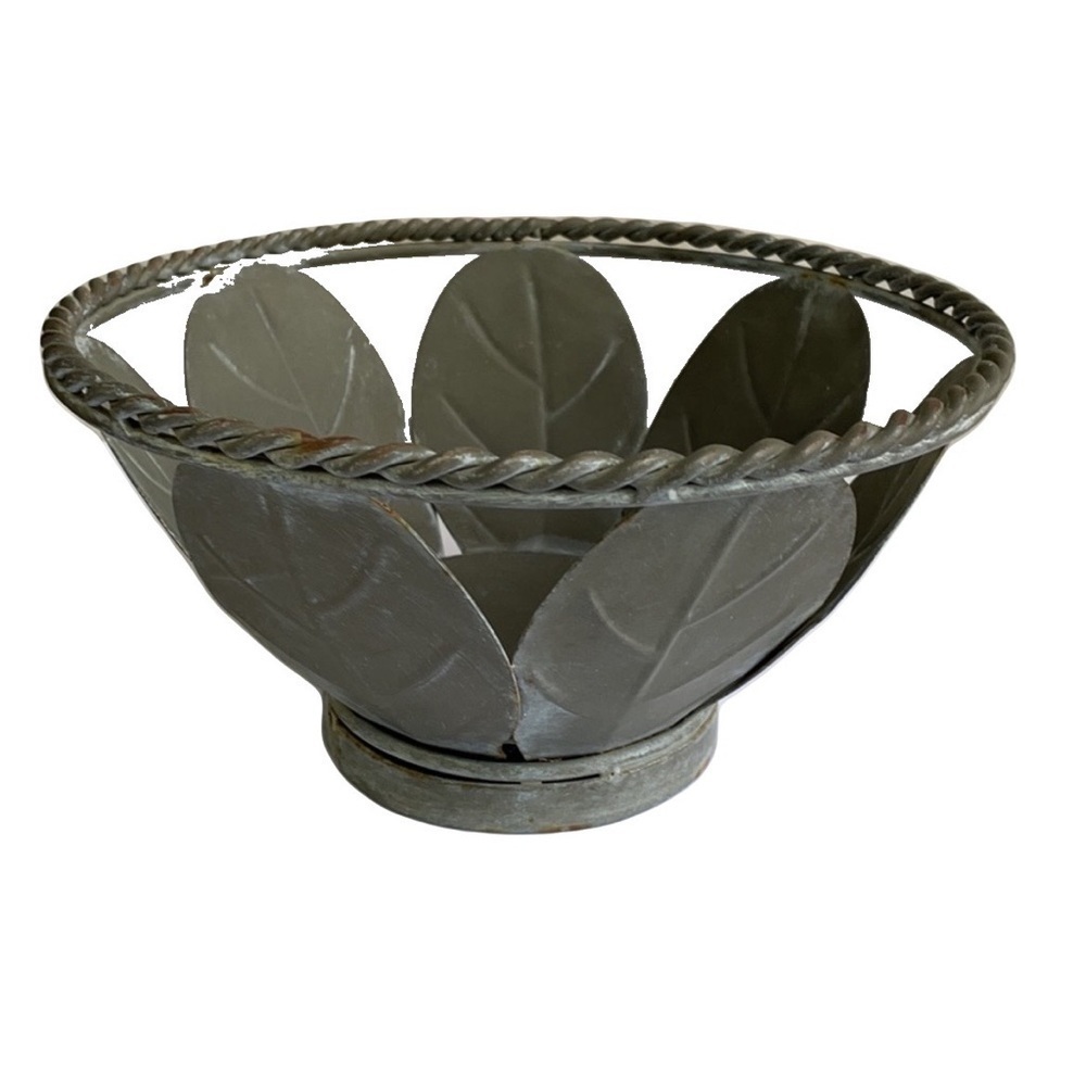 Leaf Design Metal Centrepiece Bowl